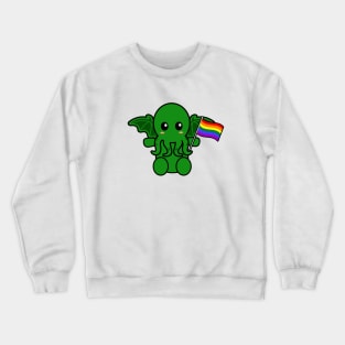 Cthulhu with an LGBTQ flag Crewneck Sweatshirt